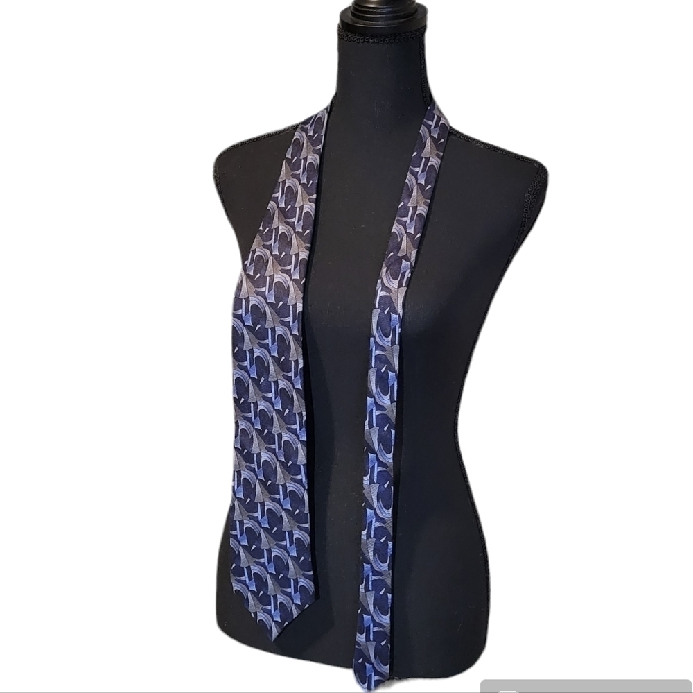 Cocktail Collection 100% silk blue & gray men's tie